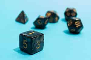 Free photo still life of role playing game dices