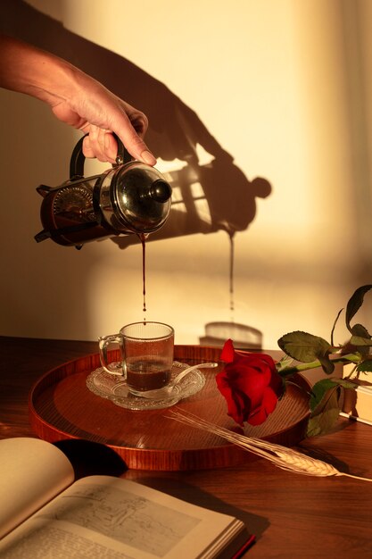 Still life of sant jordi for the day of books and roses