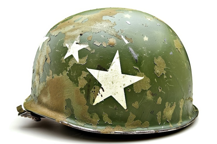 Free Photo still life of soldier helmet
