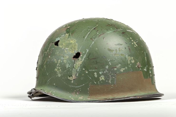 Free Photo still life of soldier helmet