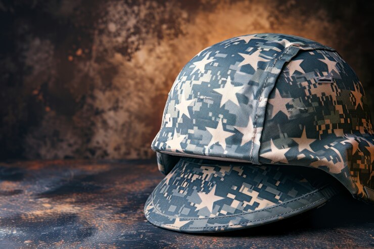 Free Photo still life of soldier helmet