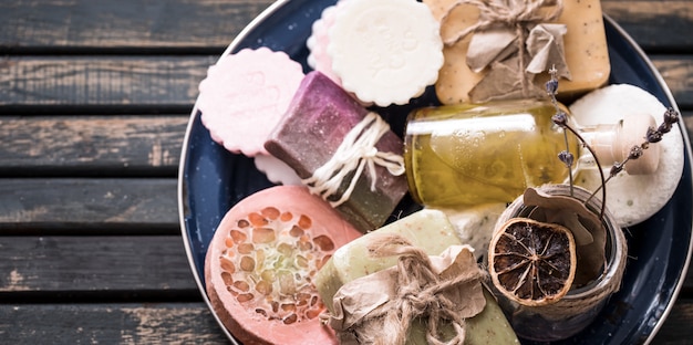 Free photo still life of spa with soap