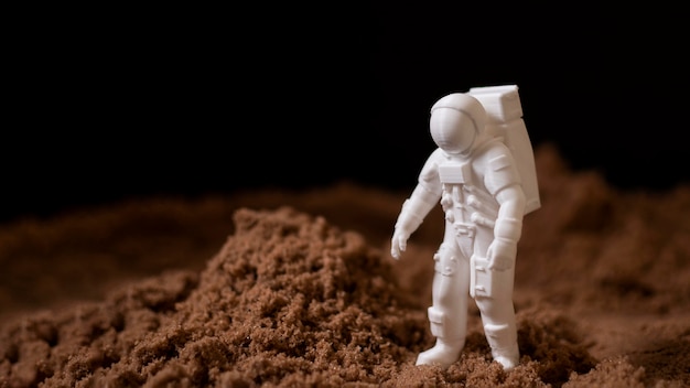 Still life space arrangement with astronaut