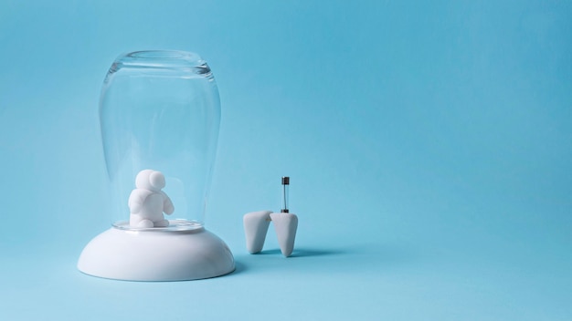 still life space assortment with astronaut