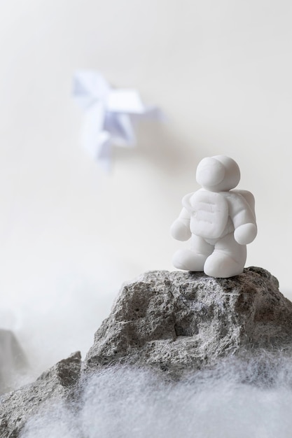Still life space assortment with astronaut