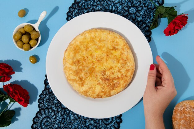 Still life of spanish tortilla