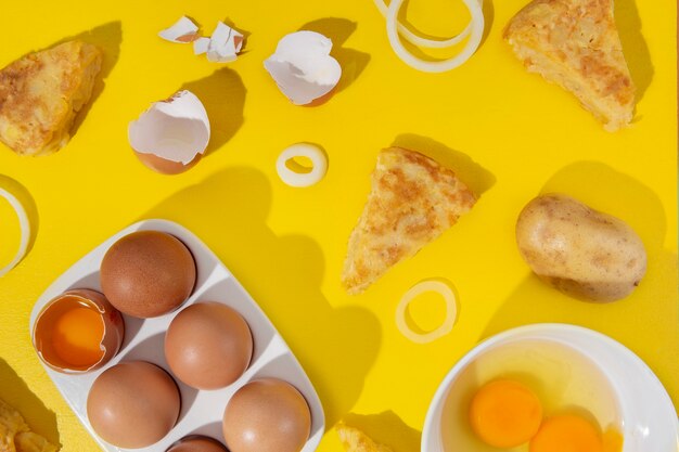 Still life of spanish tortilla