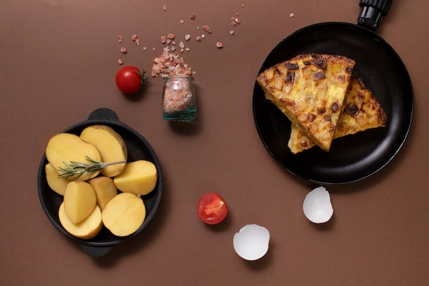 Free photo still life of spanish tortilla