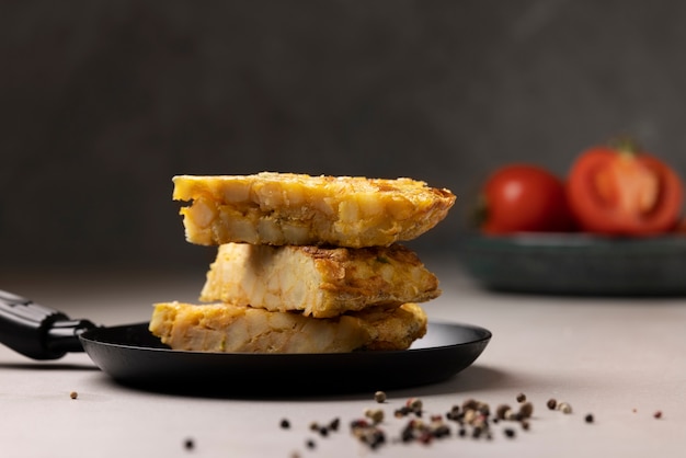 Free photo still life of spanish tortilla