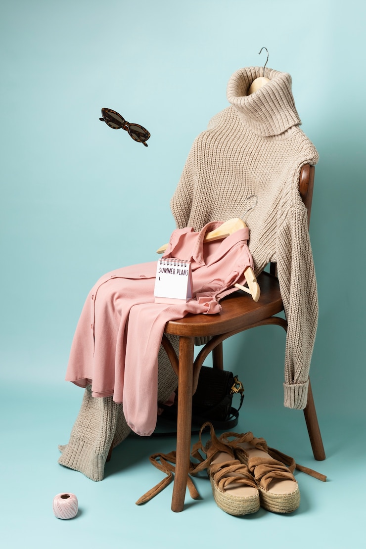 Free Photo still life of  spring wardrobe switch over