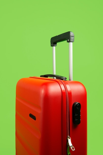 Still life of suitcases with wheels