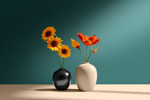 Still life of sunflower bouquet