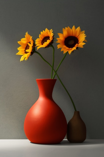 Still life of sunflower bouquet