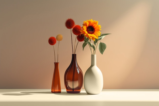 Free photo still life of sunflower bouquet