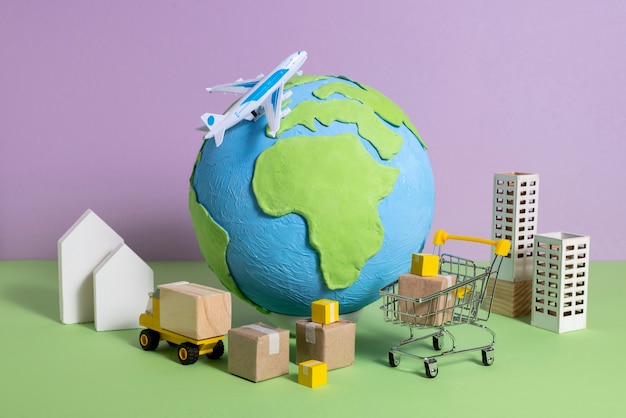 still life of supply chain representation