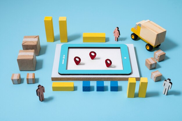 still life of supply chain representation
