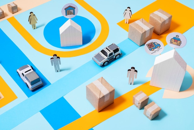 Free Photo still life of supply chain representation