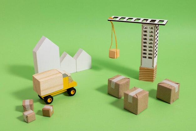 still life of supply chain representation