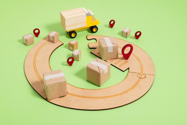 Free Photo still life of supply chain representation