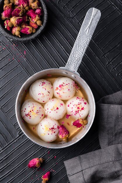 Still life sweet tang yuan arrangement