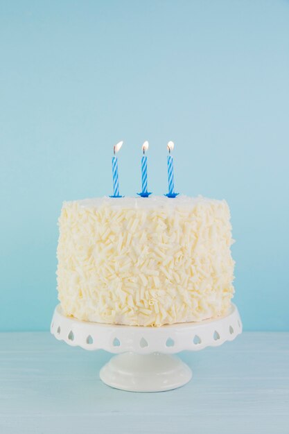 Still life of tasty birthday cake