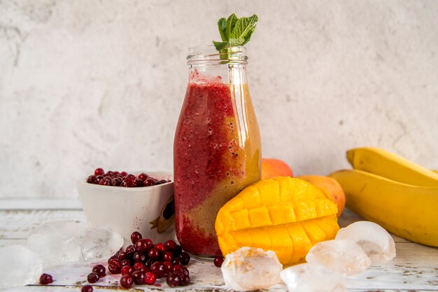 Still life of a tasty summer smoothie