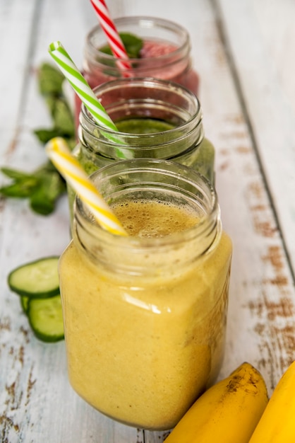still life of a tasty summer smoothie