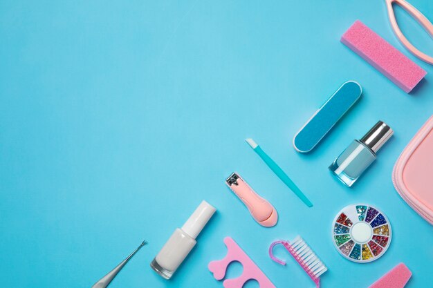 Still life of tools for nail art