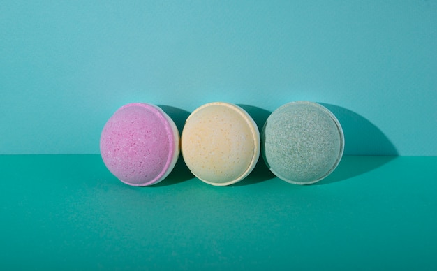 Free photo still life of unused bath bombs