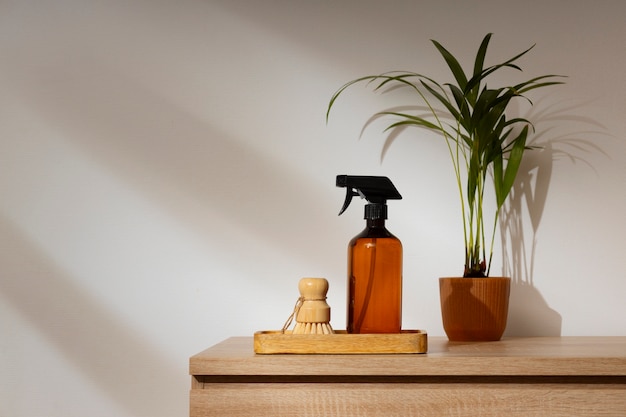 Free photo still life of various cleaning products