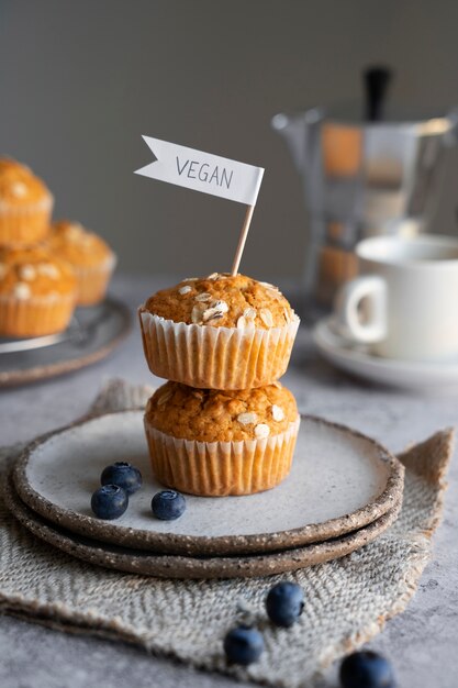 Still life of vegan bakery