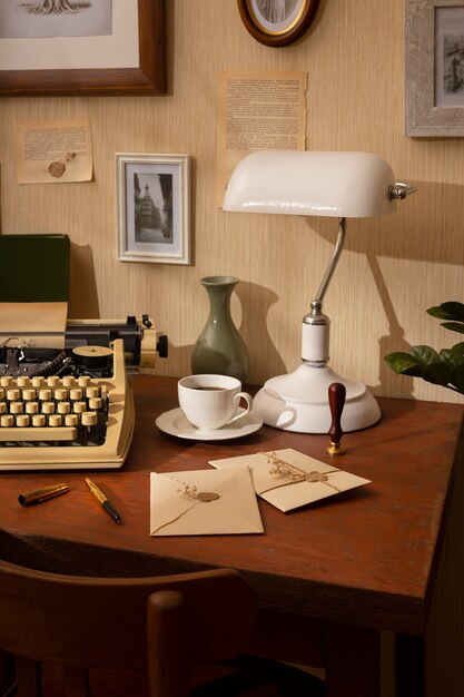 Still life of vintage writing of a love letter