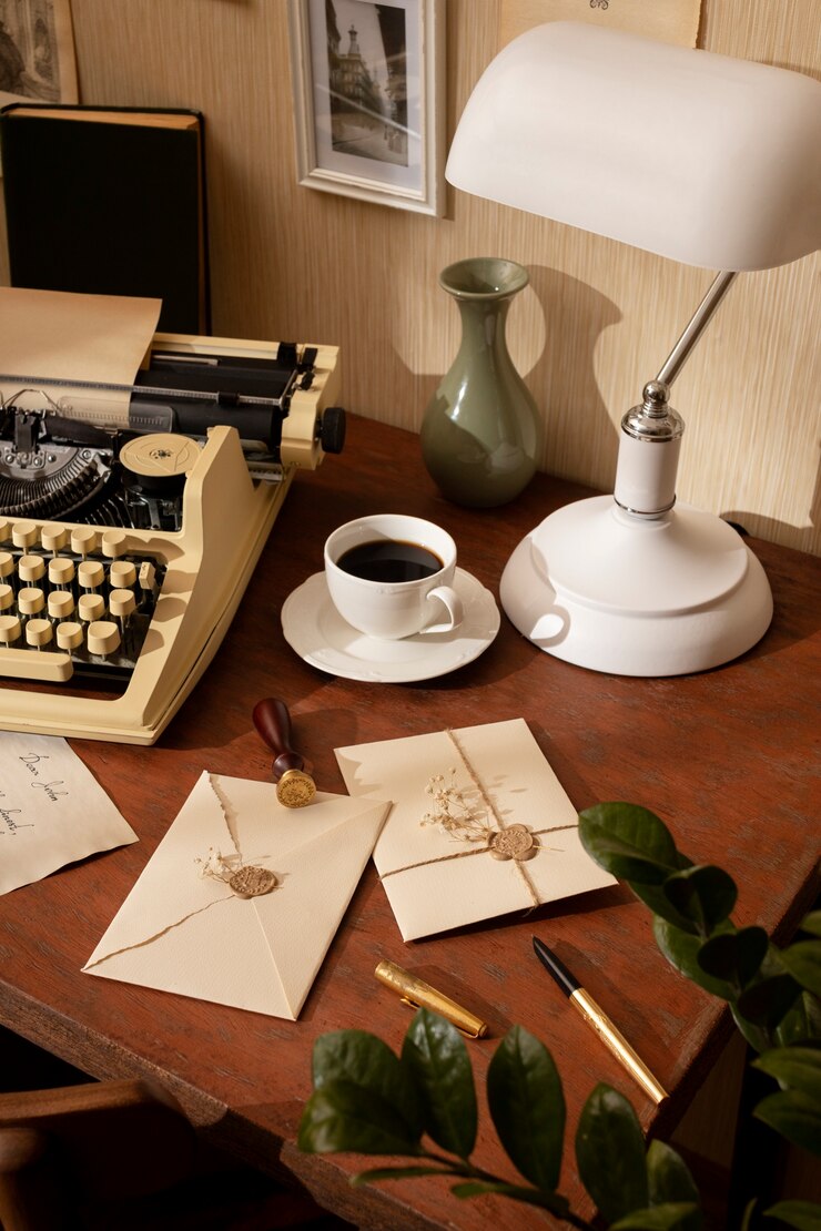 Free Photo still life of vintage writing of a love letter