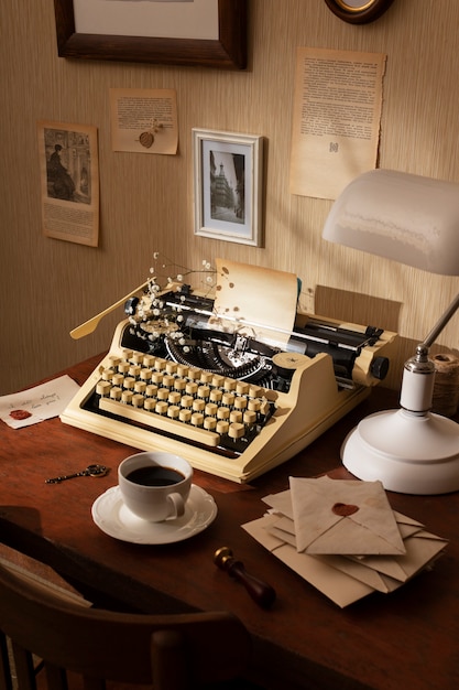 Still life of vintage writing of a love letter