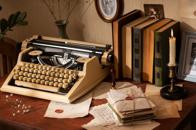 Free photo still life of vintage writing of a love letter