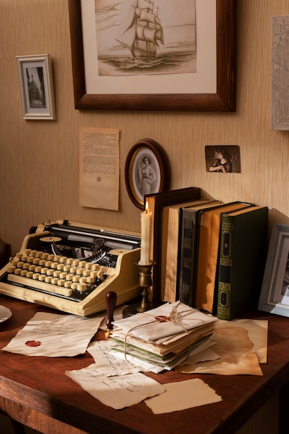 Free photo still life of vintage writing of a love letter