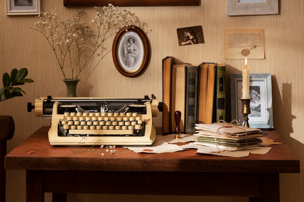 Free photo still life of vintage writing of a love letter