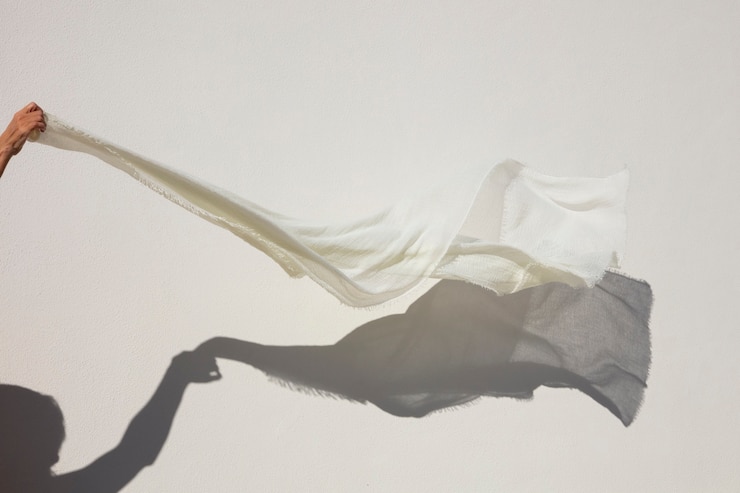 Free Photo still life of waving fabric in the air