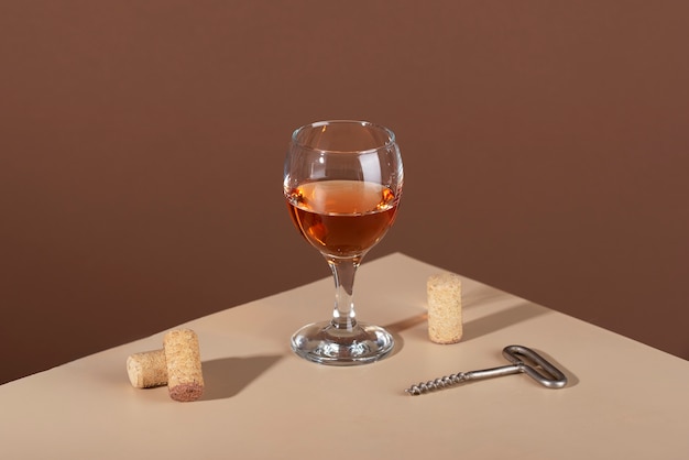 Free photo still life of wine carafe on table