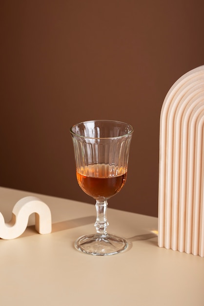 Free photo still life of wine carafe on table