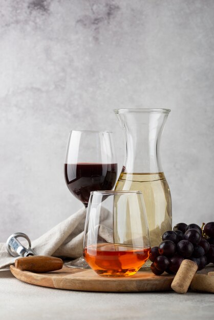 Still life of wine carafe on table