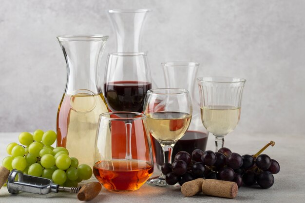 Still life of wine carafe on table