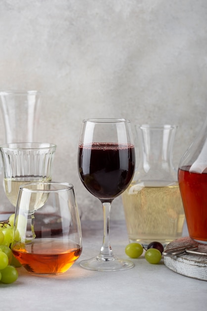 Still life of wine carafe on table