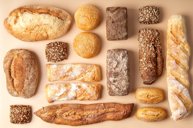 Still life with appetizing bakery food