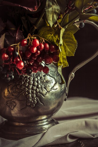 Free photo still life with autumn flowers