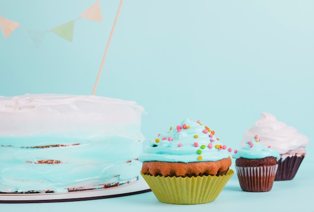 Still life with birthday muffin