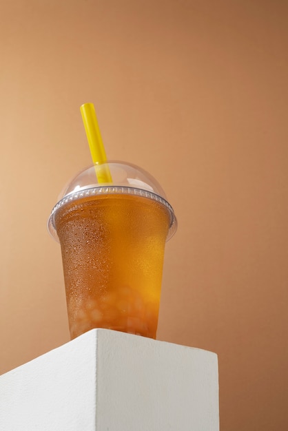 Free photo still life with bubble tea