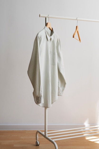 Still life with classic shirts on hanger