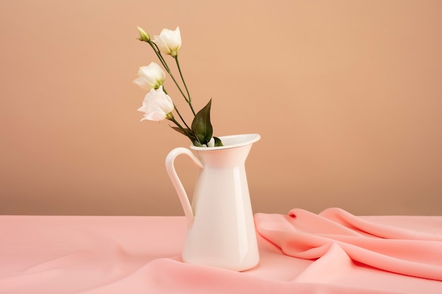 Still life with colorful leaves and flowers