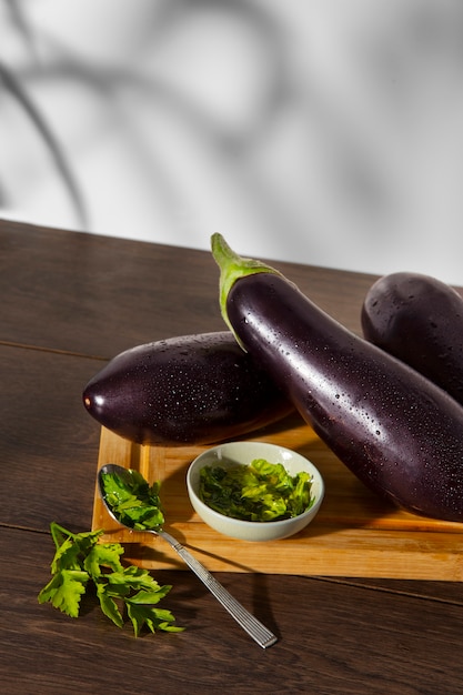 Still life with delicious eggplant